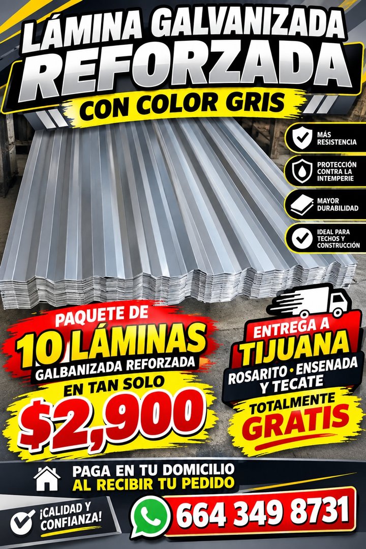 Anuncio de láminas galvanizada y plastiteja con la más alta calidad: láminas galvanizada y plastiteja con la más alta calidad