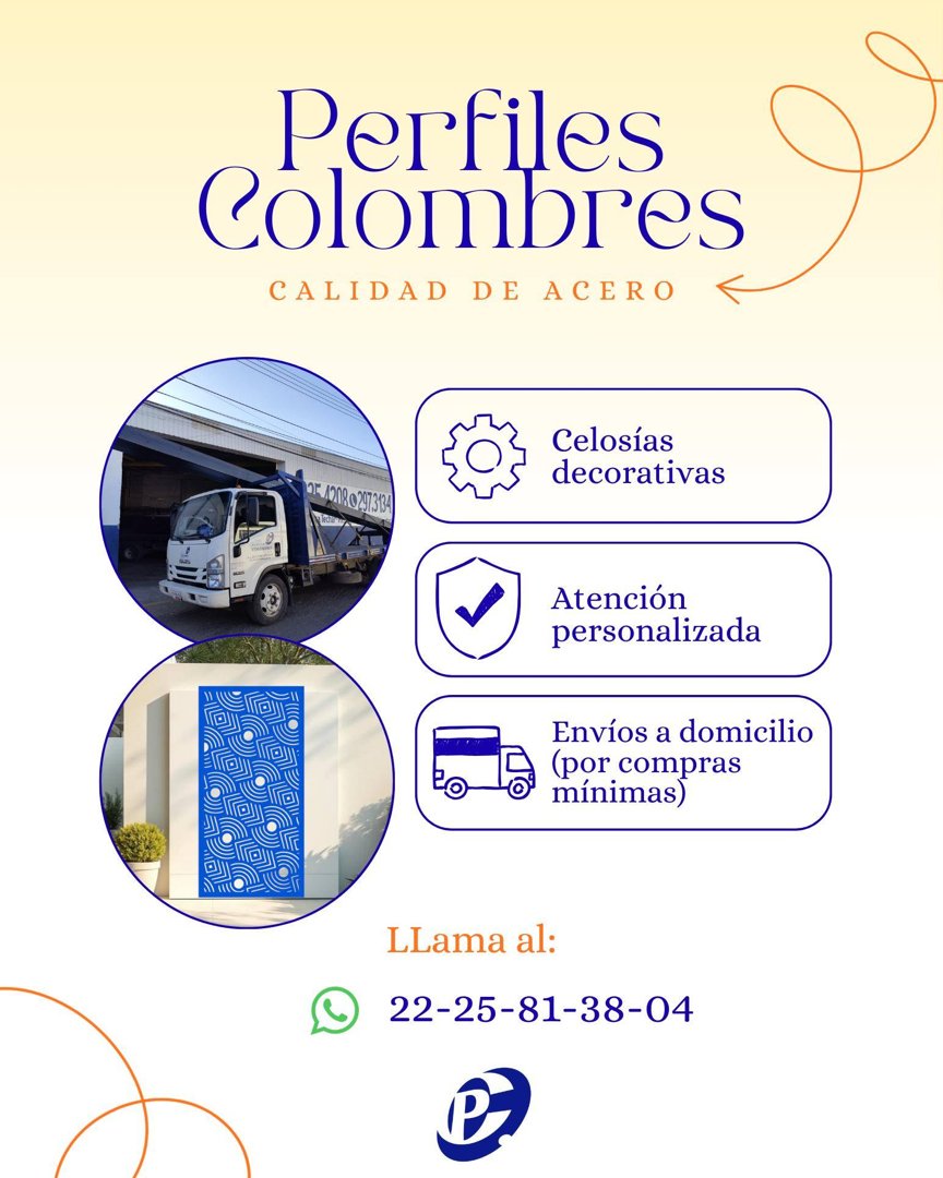 Anuncio de Perfiles Colombres Acero: Celosías decorativas