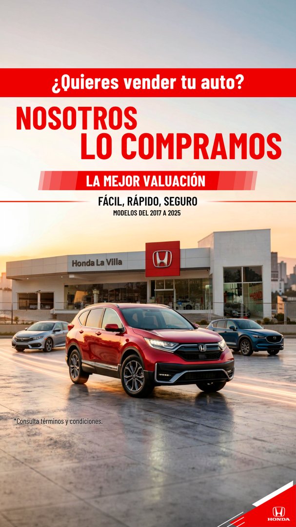 Anuncio de Honda La Villa: Compra de autos