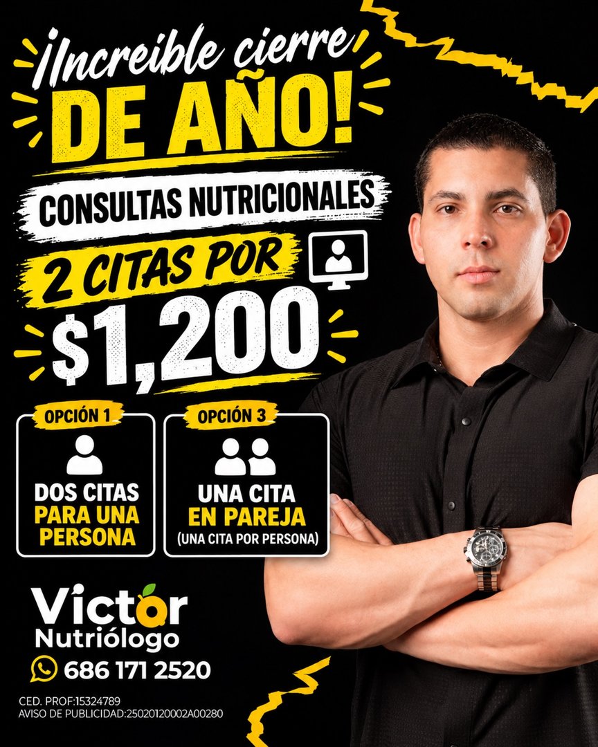 Anuncio de Victor Rivera Nutrición: Consultas nutricionales