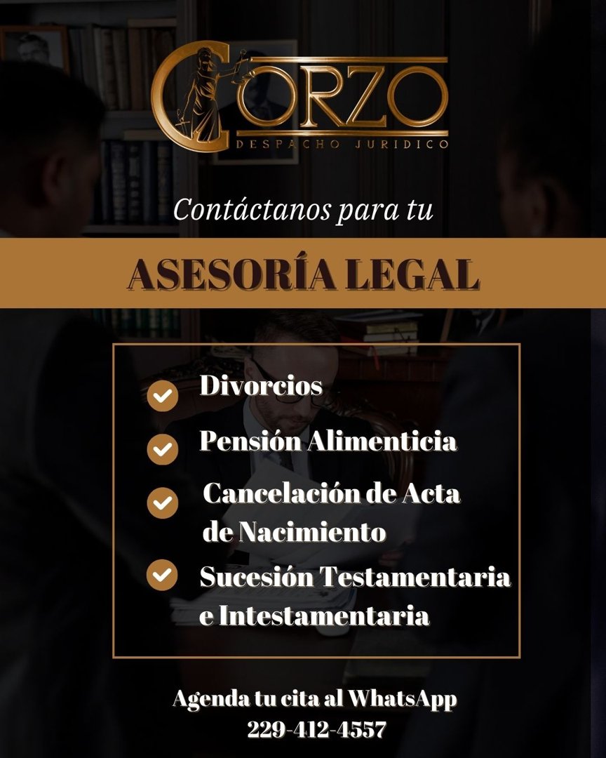 Anuncio de Despacho Jurídico Corzo y Asociados: asesoría legal