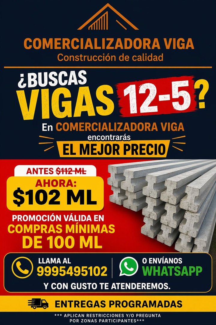 Anuncio de Comercializadora Viga: Vigas de construcción