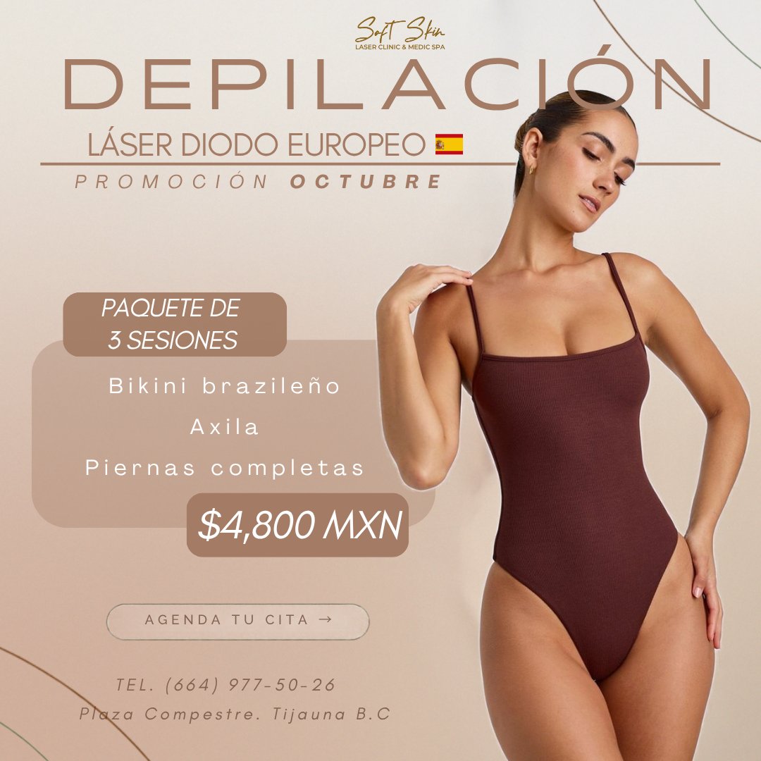Anuncio de Soft Skin Tijuana: Depilación láser