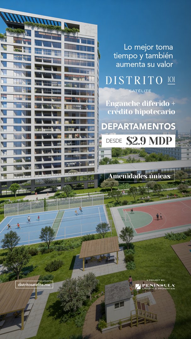 Anuncio de Distrito Satélite 101: departamentos