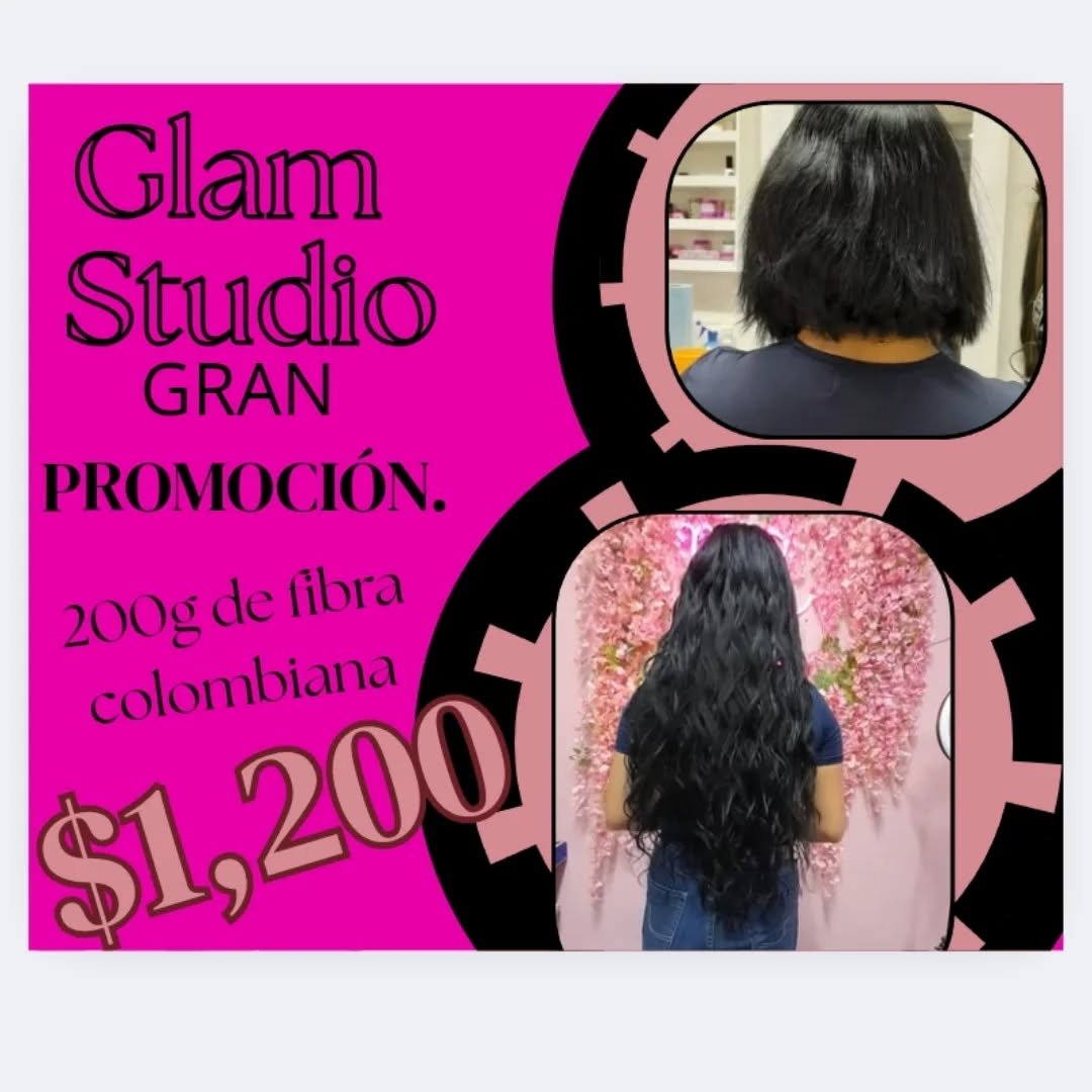 Anuncio de _glam_studio_extensiones: Extensiones de fibra colombiana