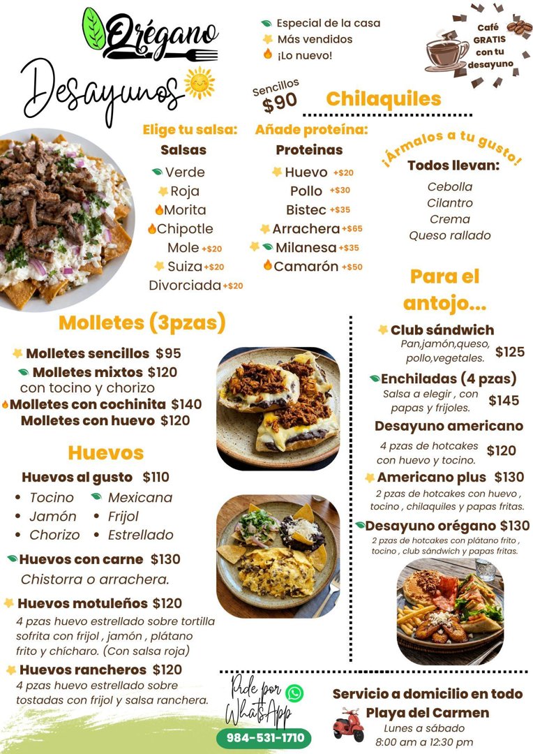 Anuncio de Orégano: desayunos