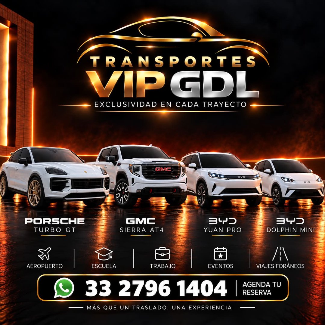 Anuncio de Transportes VIP GDL: Transporte VIP de lujo