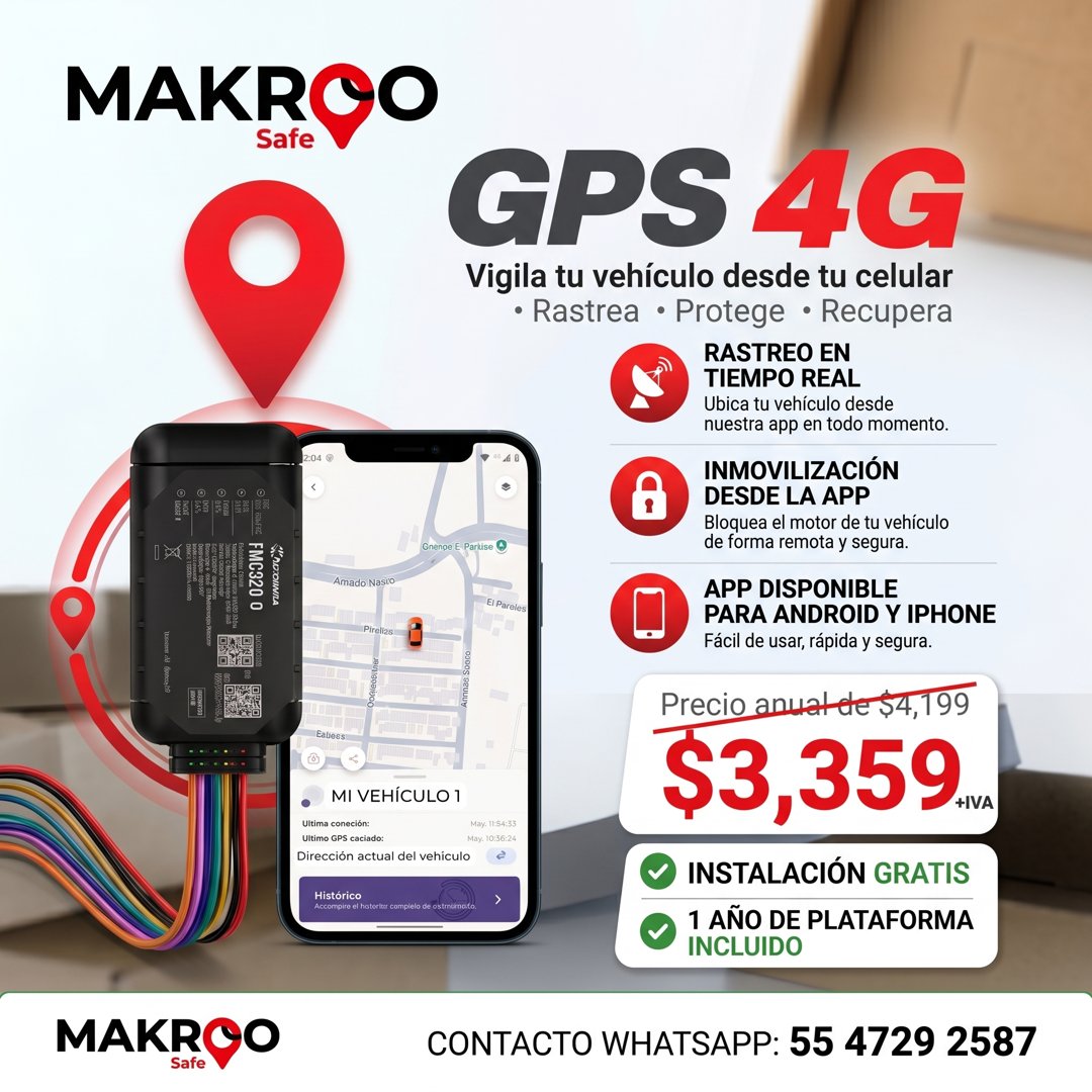 Anuncio de Makroo Safe: GPS 4G para vehículos