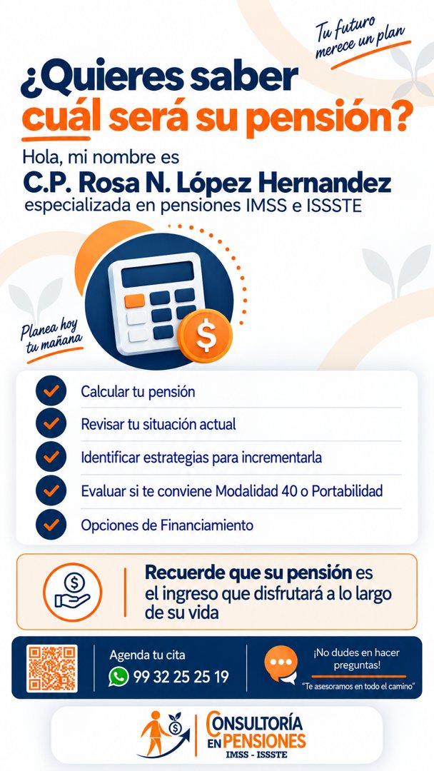 Anuncio de Consultoría en Pensiones Imss-Issste Vhsa: Consultoría en pensiones IMSS e ISSSTE