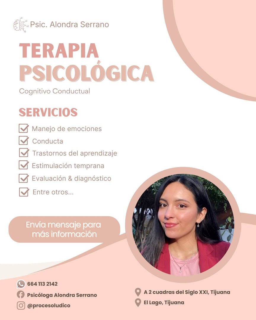 Anuncio de Psicóloga Alondra Serrano: Terapia psicológica