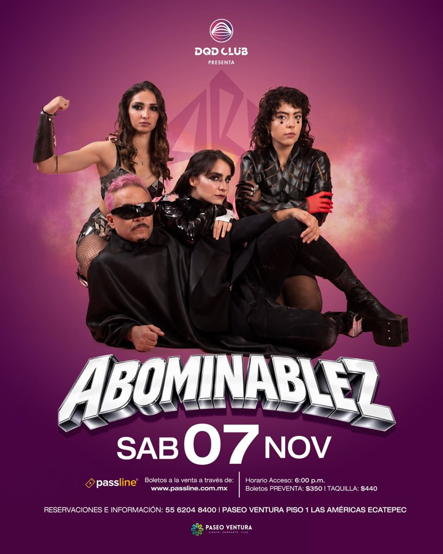 Anuncio de Abominablez: concierto de Abominablez