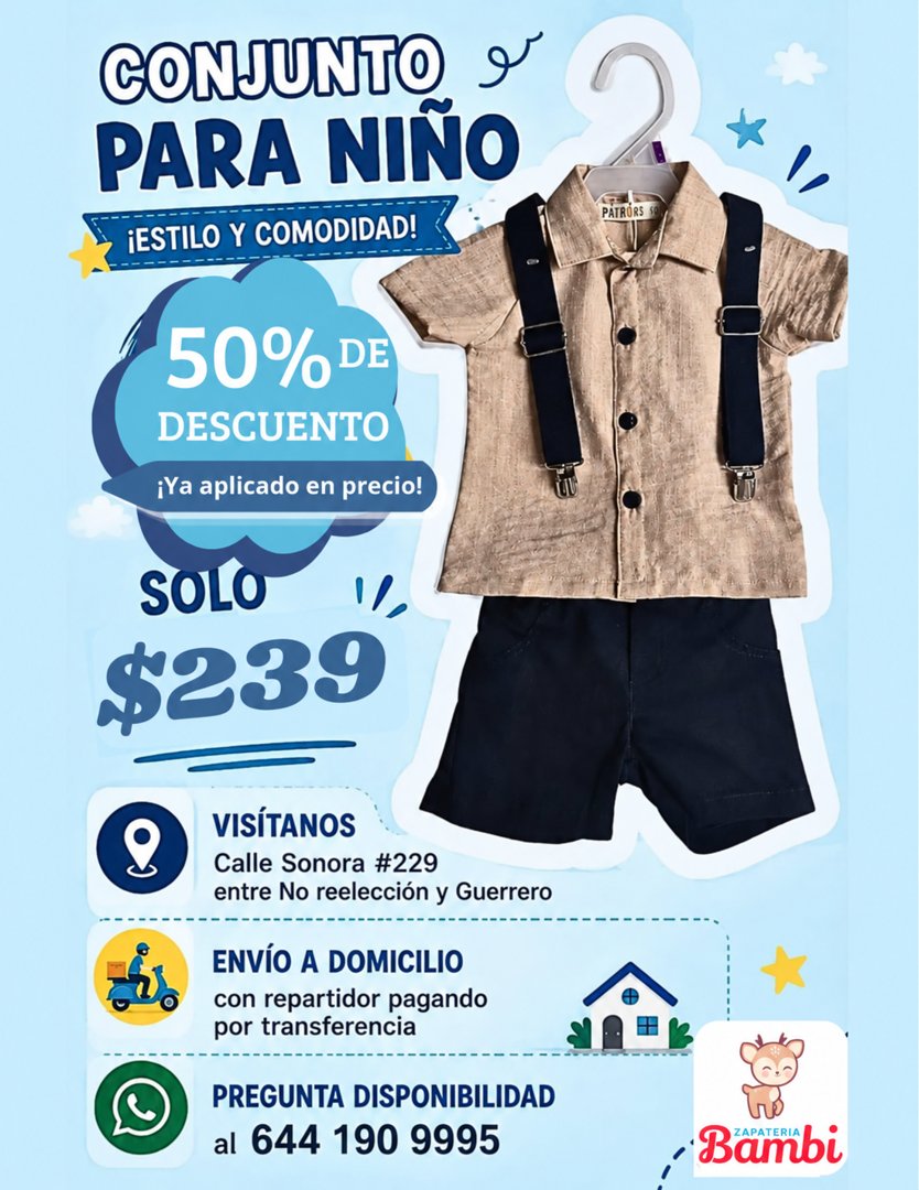 Anuncio de Zapatería Bambi: conjunto para niño