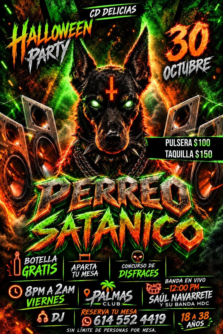 Anuncio de Zoom one: Fiesta de Halloween con DJ y banda en vivo