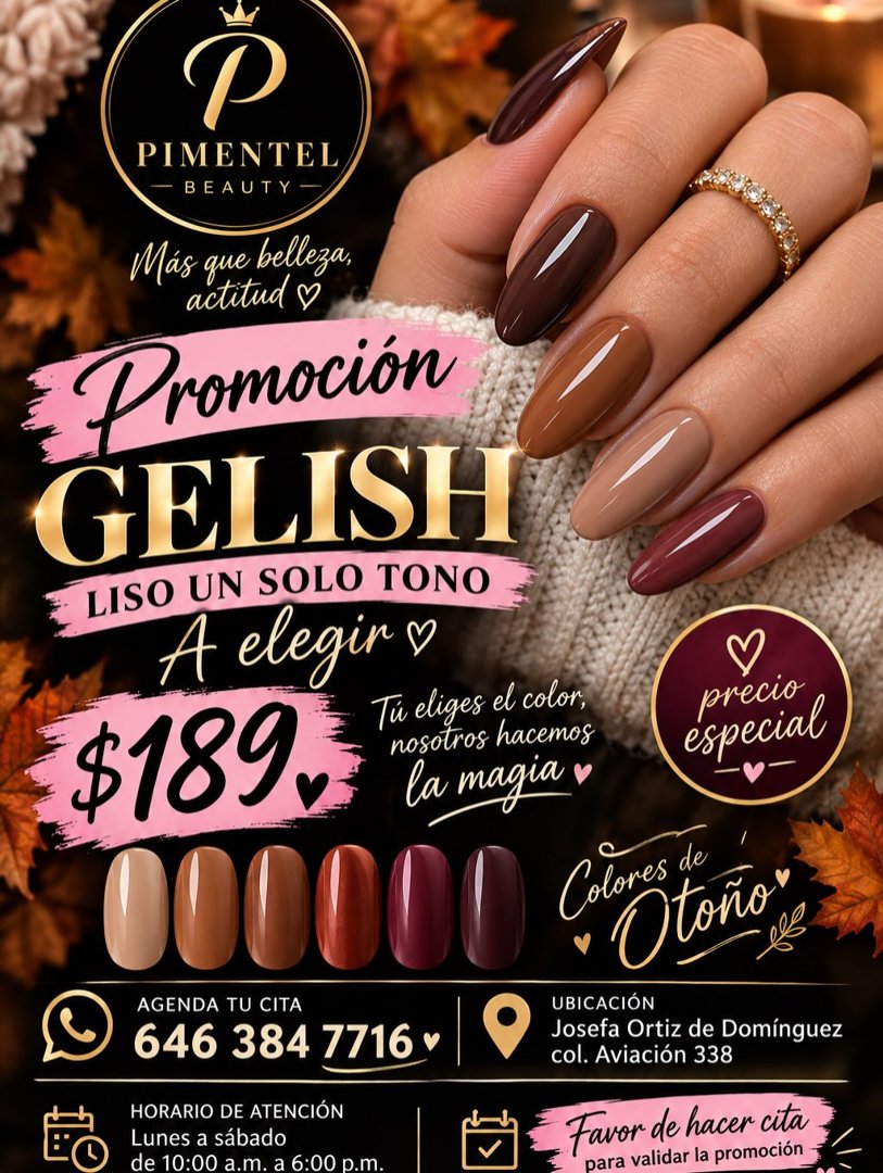 Anuncio de Pimentel Beauty: Manicura gel