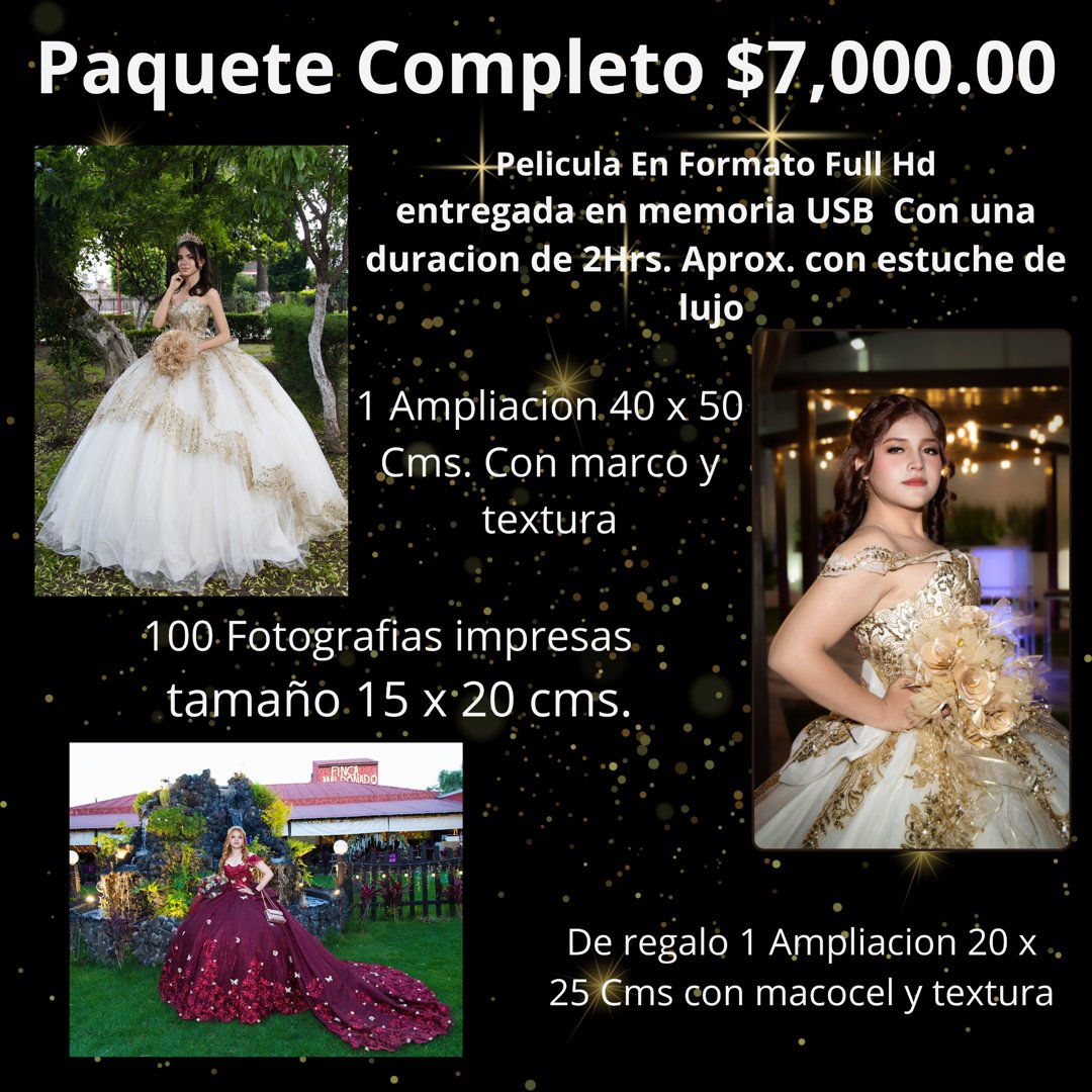 Anuncio de producciones angel: paquete completo de foto y video
