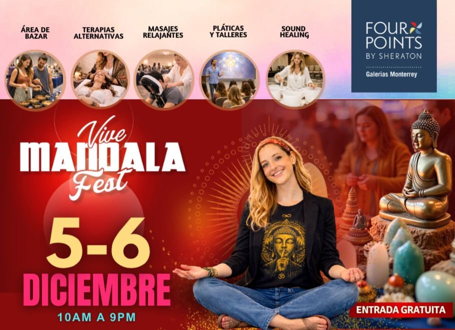 Anuncio de Vive Mandala Fest: Evento de bienestar y terapias alternativas