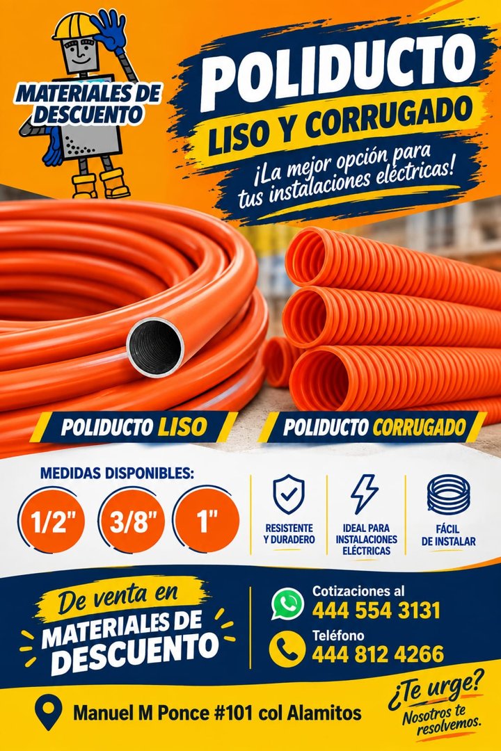 Anuncio de Materiales de descuento: Poliducto