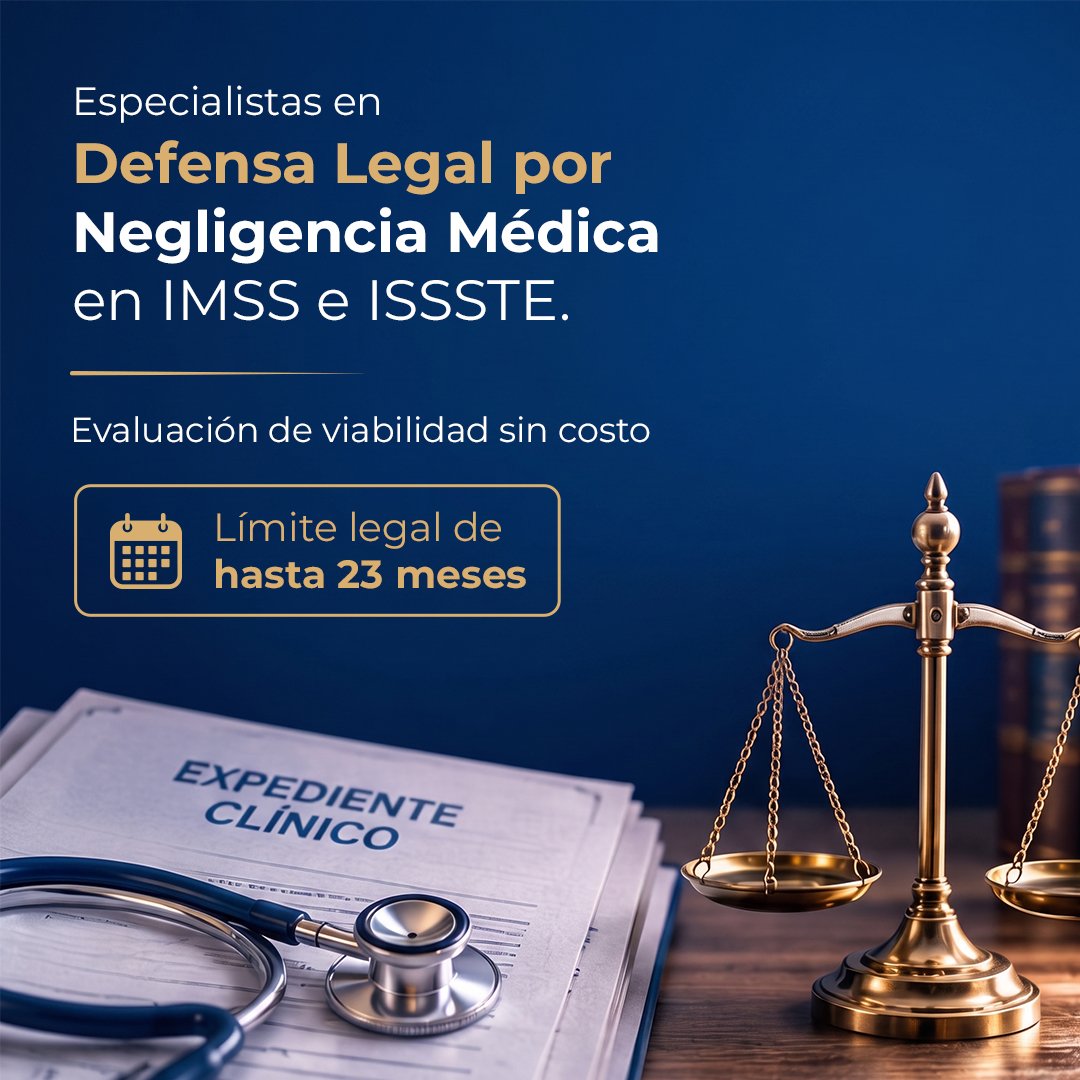 Anuncio de Justicia Salud: Defensa legal por negligencia médica en IMSS e ISSSTE