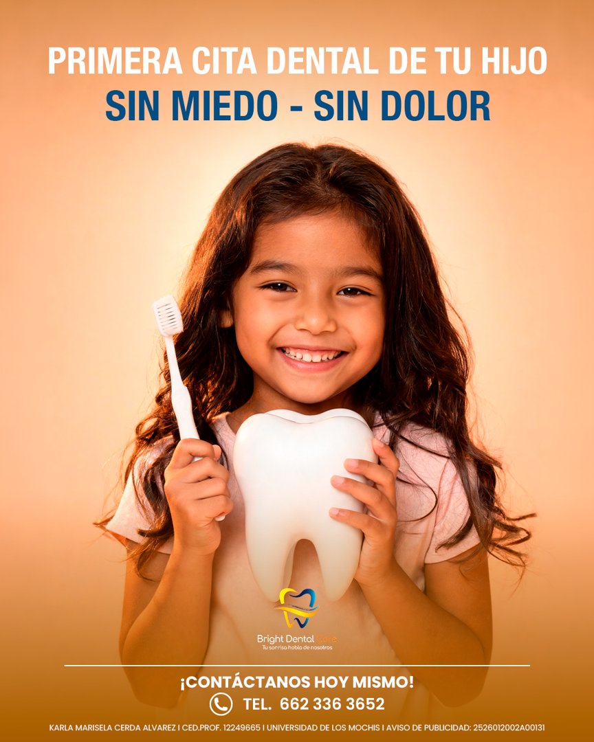 Anuncio de Bright Dental Care Hermosillo: Reconocimiento dental infantil