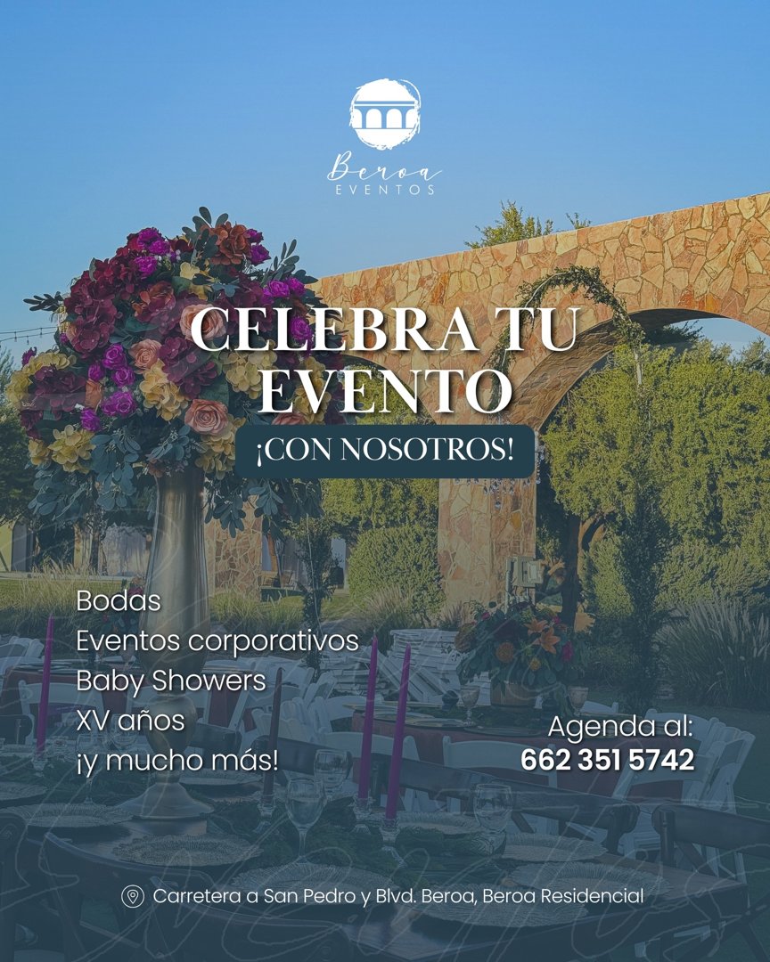 Anuncio de Beroa Eventos: Salones y jardines para eventos