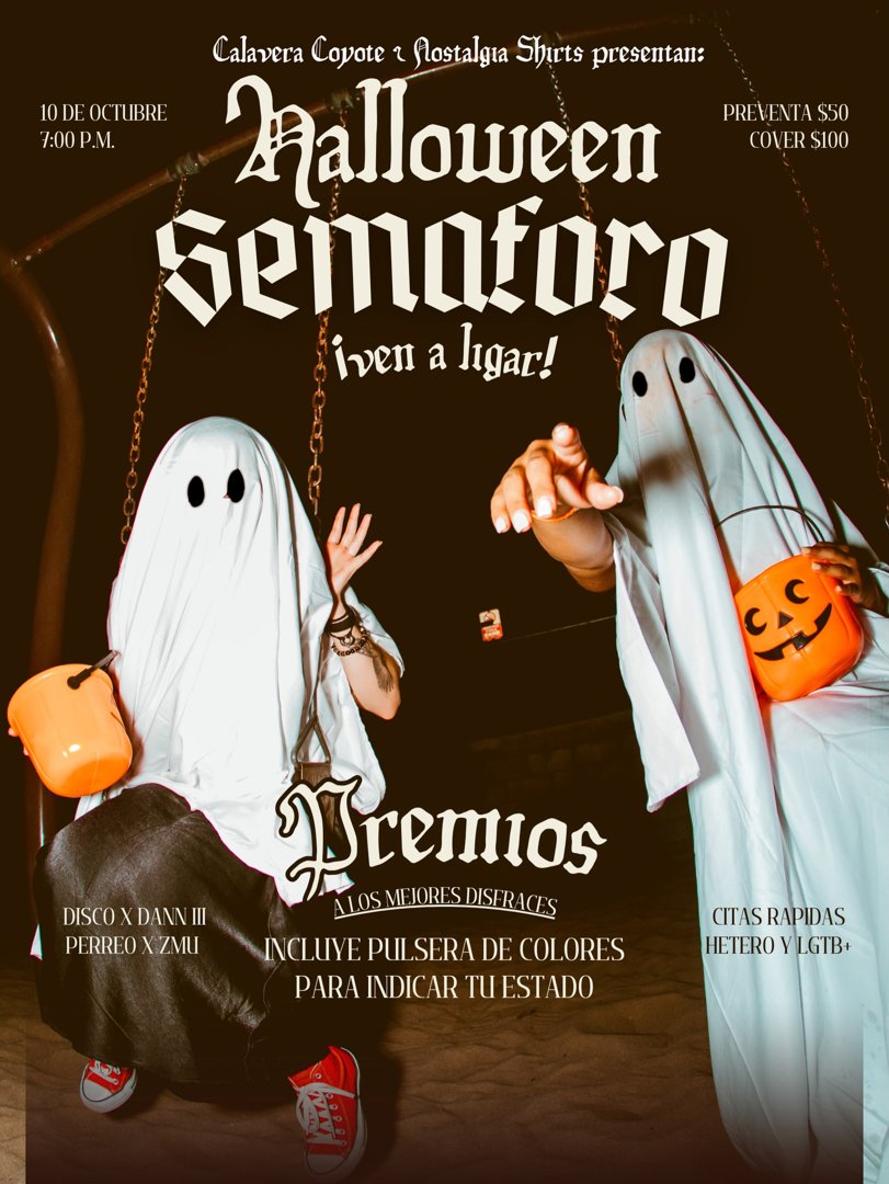 Anuncio de Calavera Coyote: Pulquería.: evento de Halloween