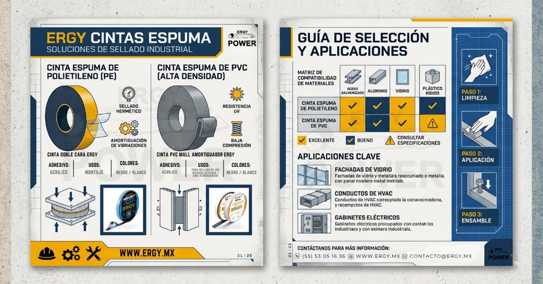 Anuncio de Ergy: Cinta espuma de PVC alta densidad