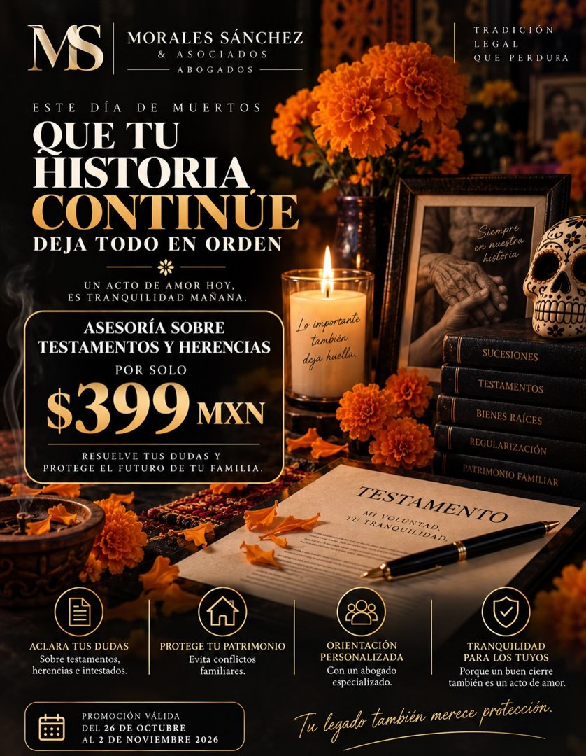 Anuncio de moralessanchez.legal: asesoría jurídica sobre testamentos y herencias