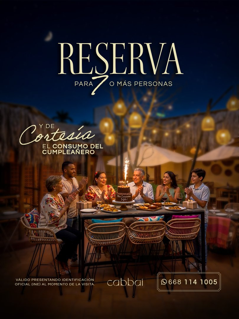 Anuncio de Cabbai Restaurante: cena de cumpleaños