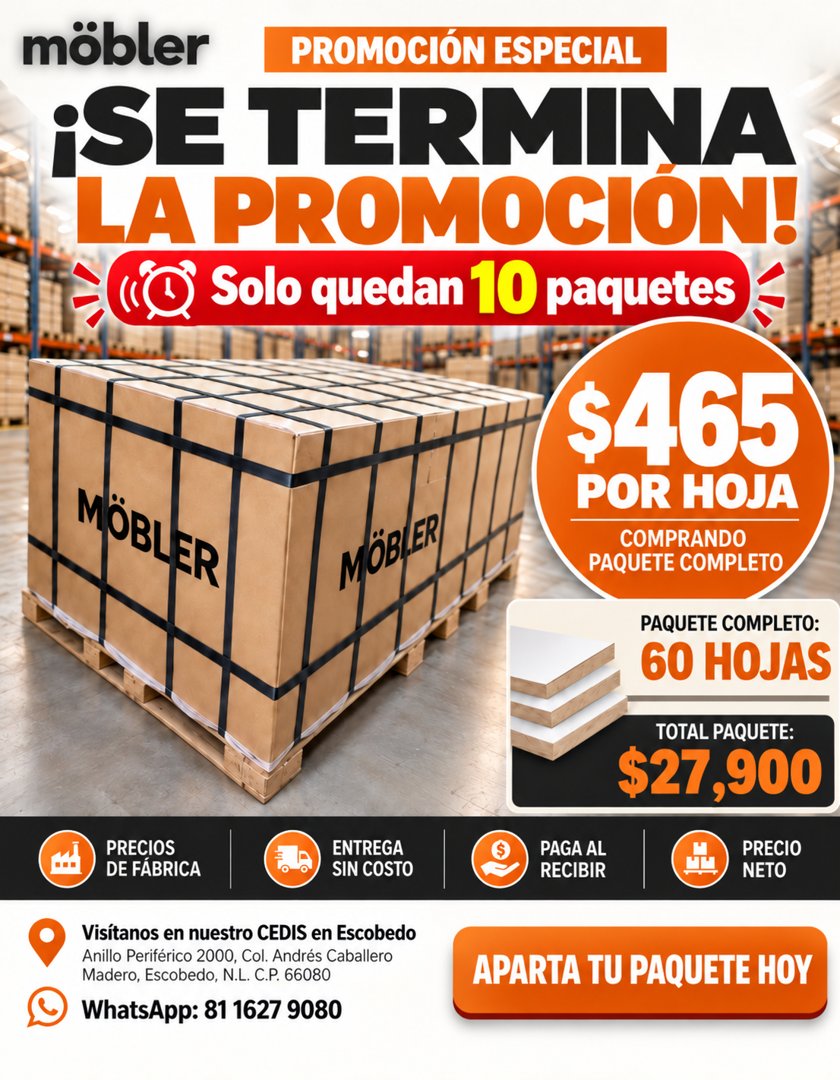 Anuncio de Mobler: MDF Melamínico Blanco Frosty 15 mm