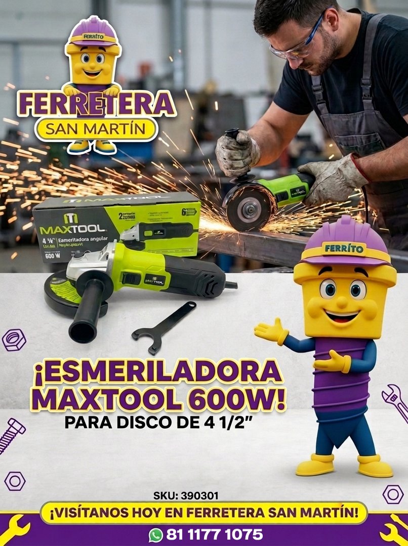 Anuncio de Ferretera San Martín: esmeriladora angular