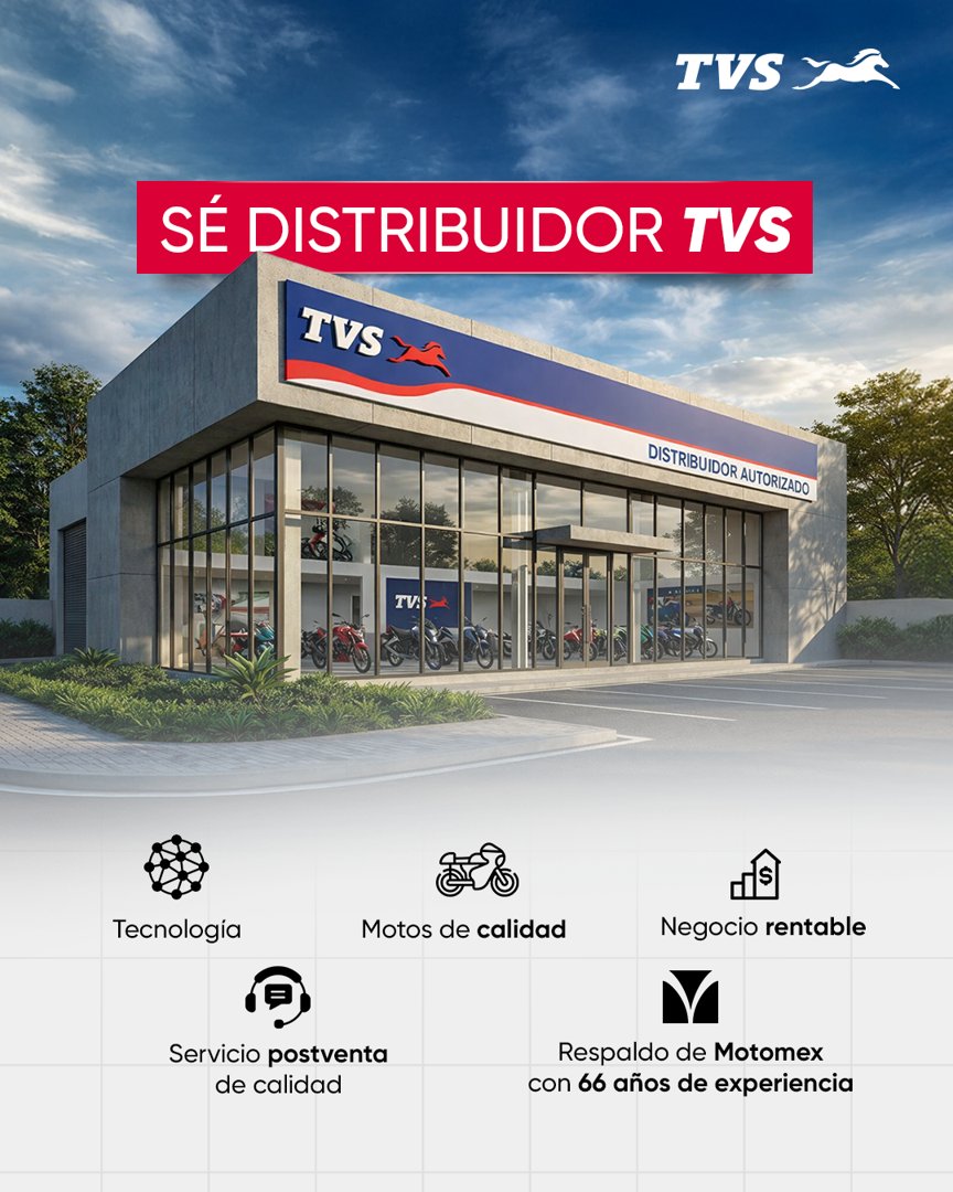 Anuncio de TVS Motor México: distribuidor de TVS
