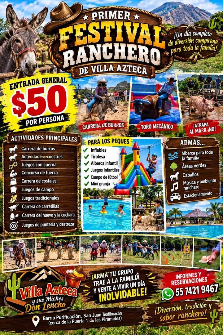 Anuncio de Villa Azteca y sus miches don lencho: Entrada general al Festival Ranchero