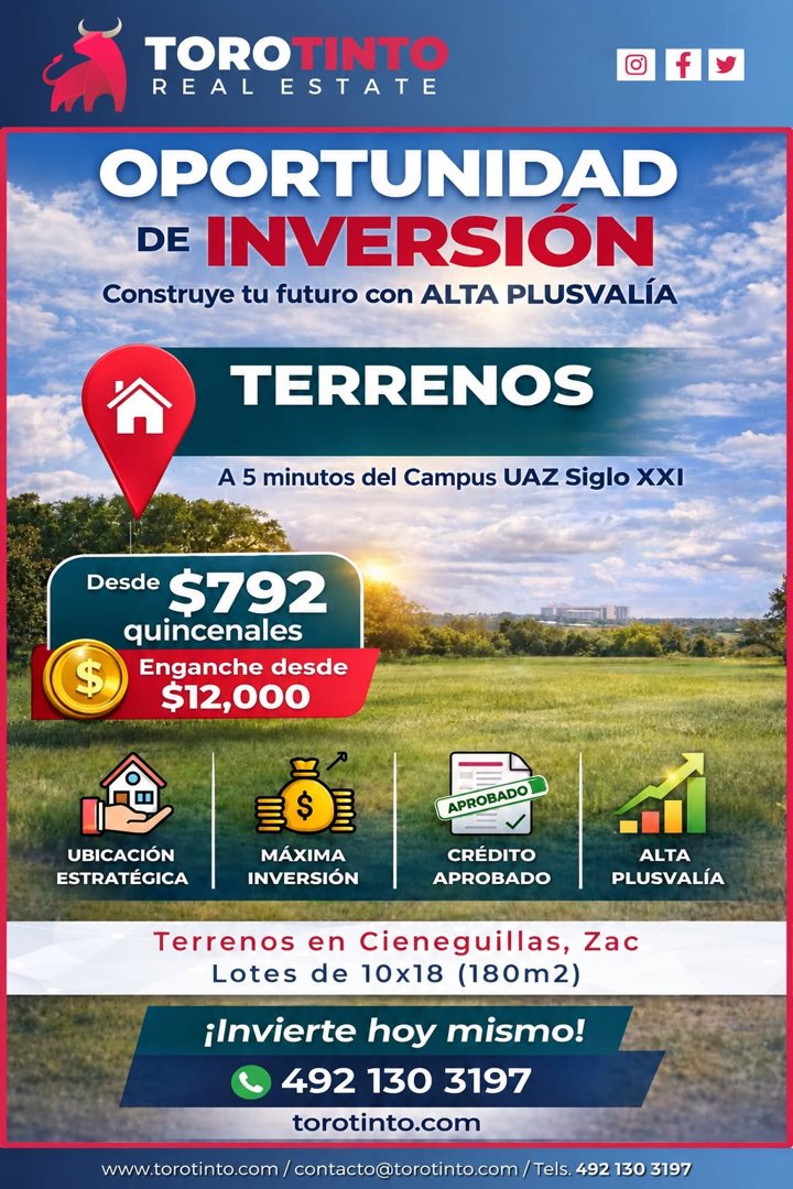 Anuncio de Toro Tinto Inmobiliaria: Terrenos