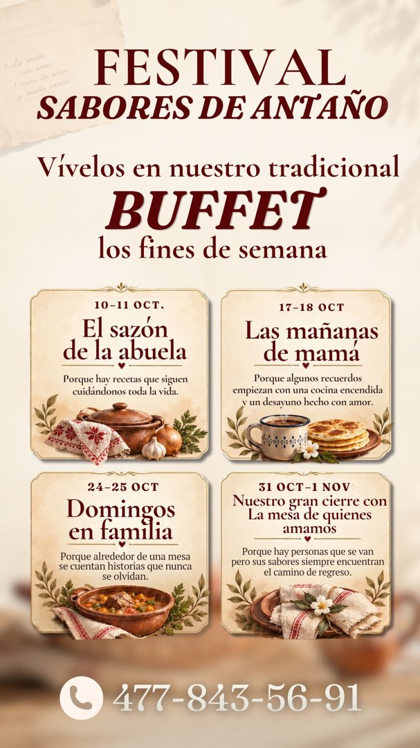 Anuncio de Casa de Tía Popa: Buffet tradicional