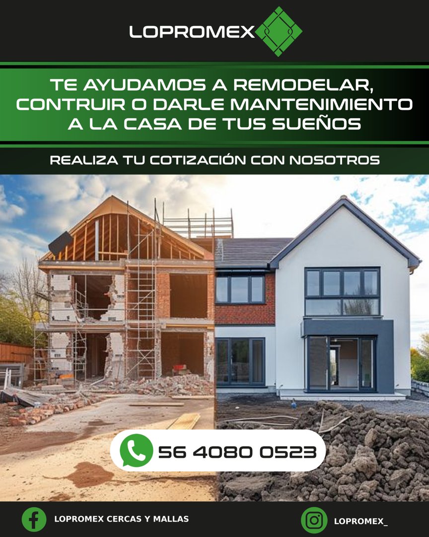 Anuncio de Lopromex- Construcción y remodelación: remodelación, construcción y servicios de arquitectura