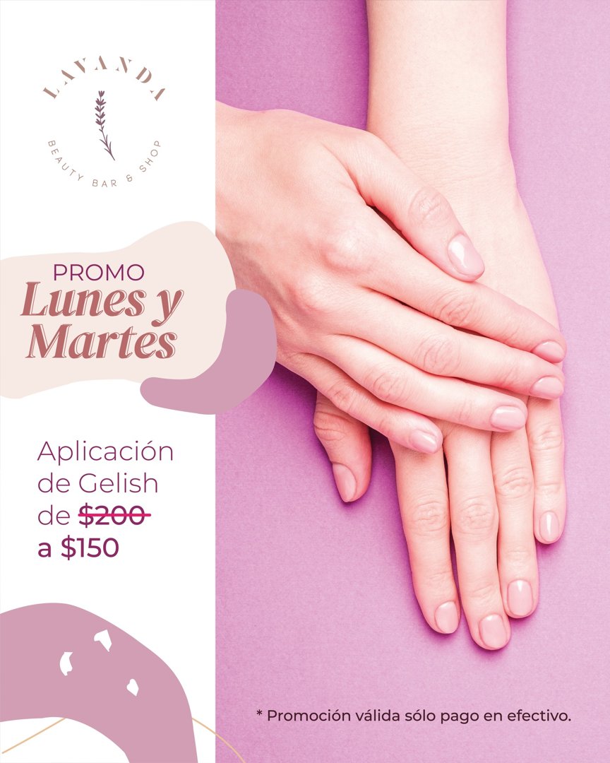 Anuncio de Lavanda Beauty Bar & Shop: Aplicación de Gelish