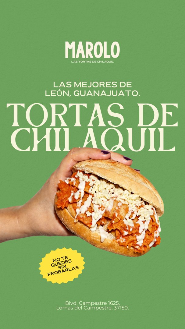 Anuncio de Marolo Las tortas de chilaquiles: tortas de chilaquiles