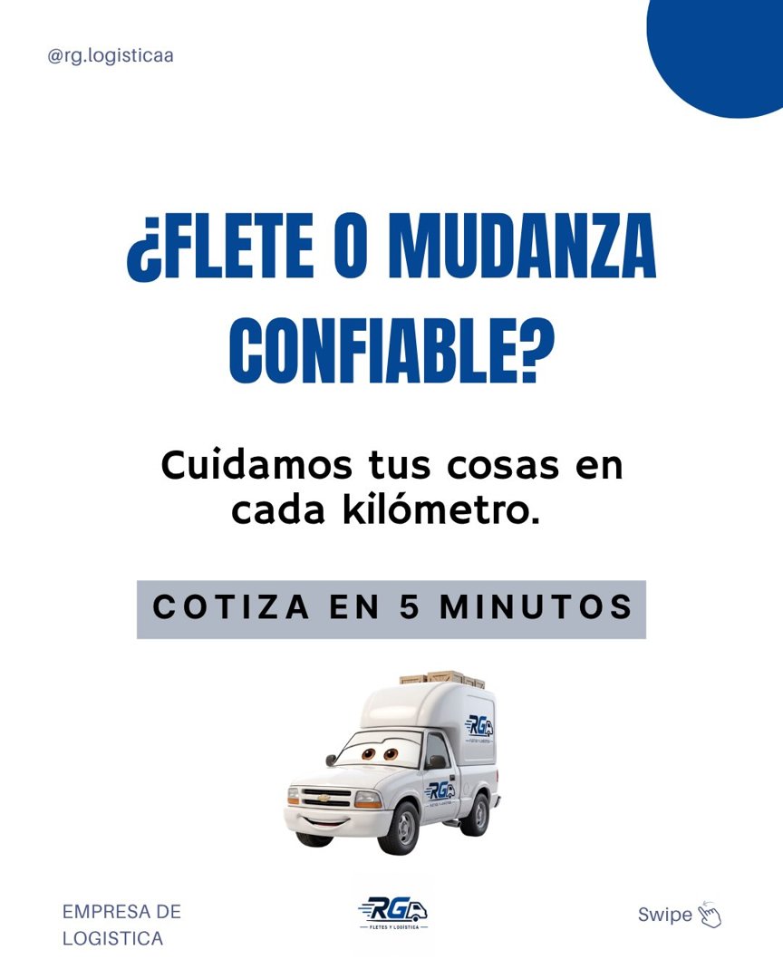 Anuncio de RG Fletes y Logistica: mudanzas y fletes