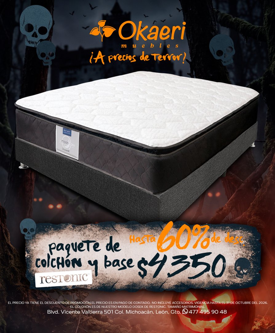 Anuncio de Okaeri Muebles: paquete de colchón y base
