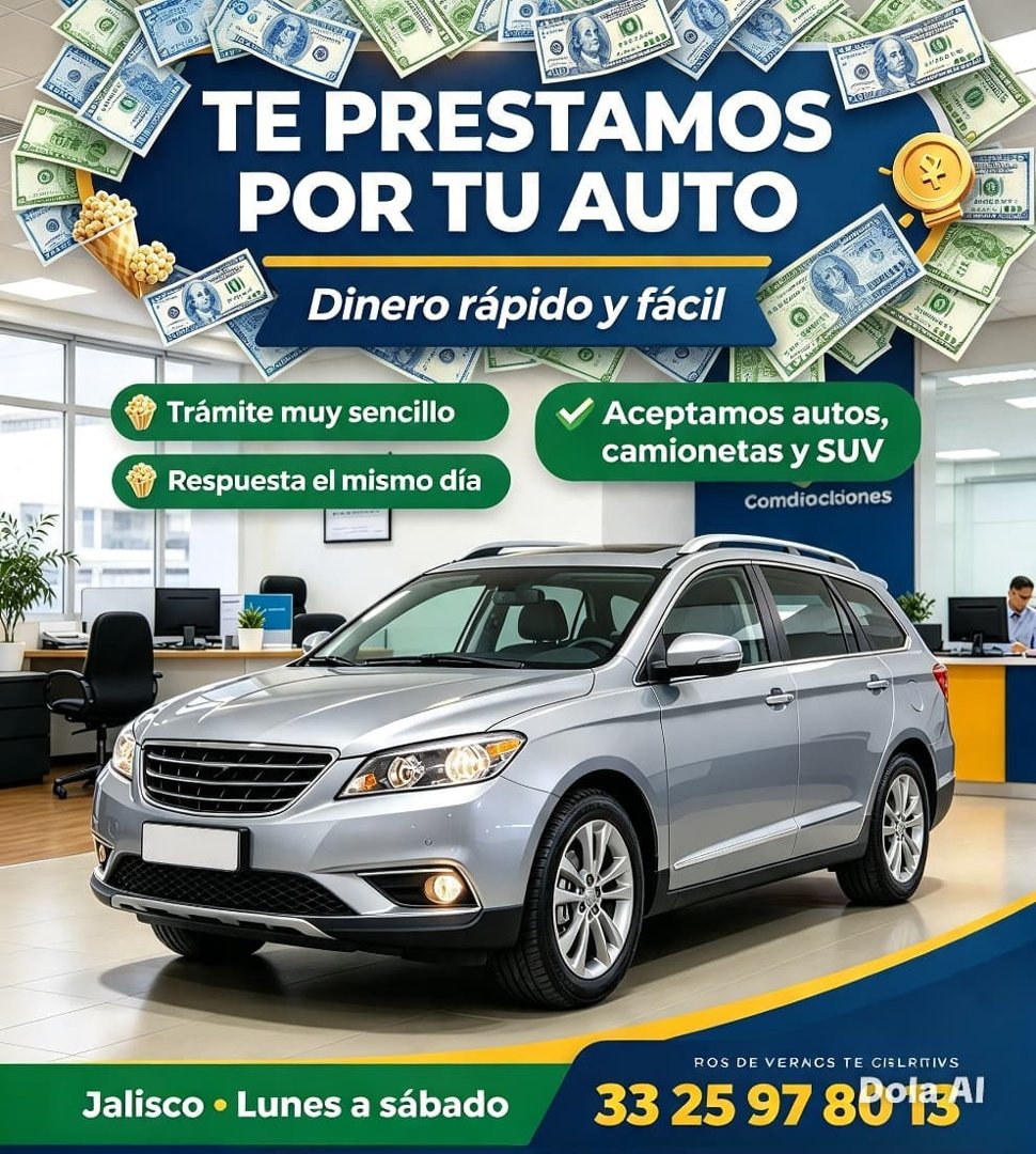 Anuncio de Compro tu auto: Préstamos por tu auto