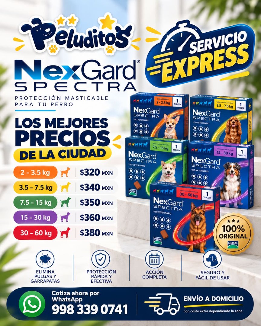Anuncio de Peluditos Cancún: NexGard Spectra