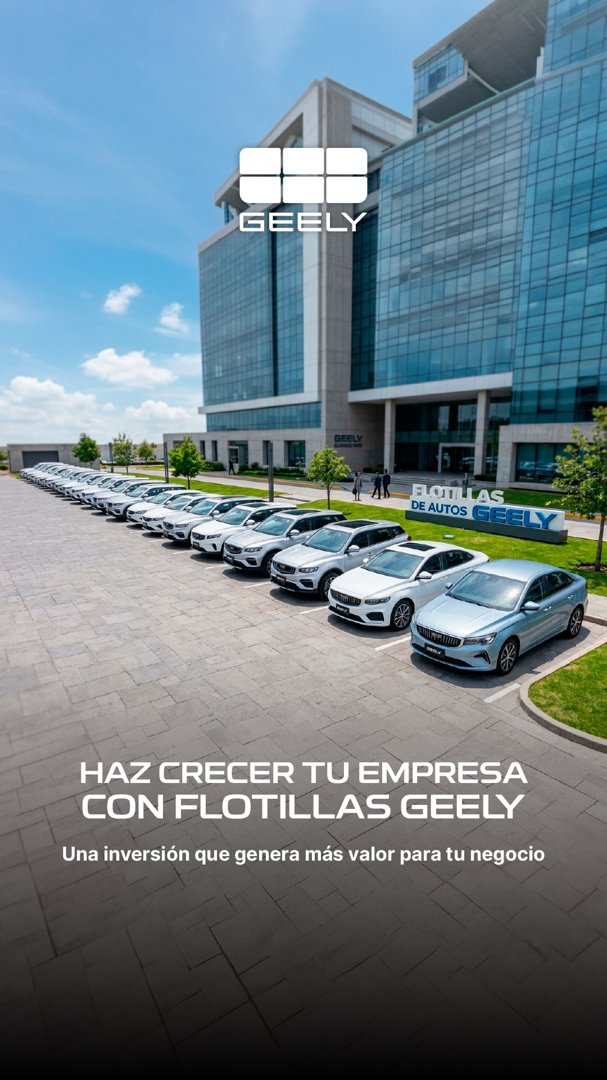 Anuncio de Geely Tijuana Rio: flotilla de autos
