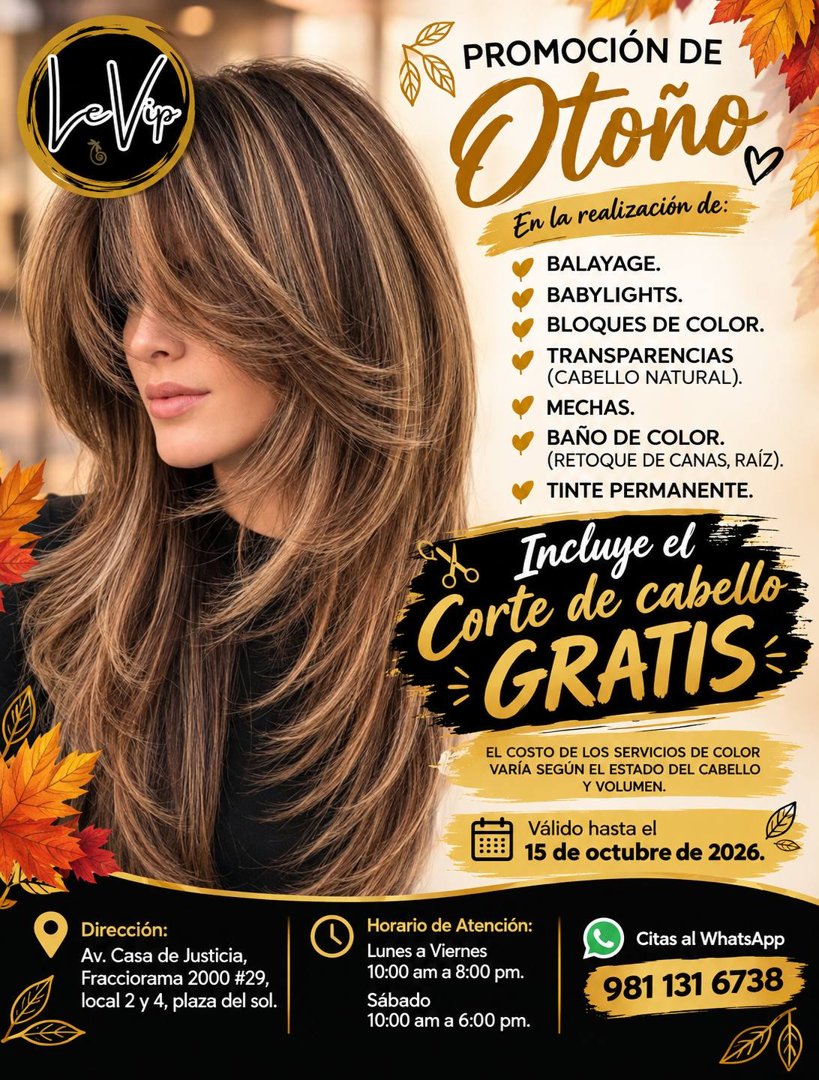 Anuncio de LeVip Spa: corte de cabello y tratamientos de color