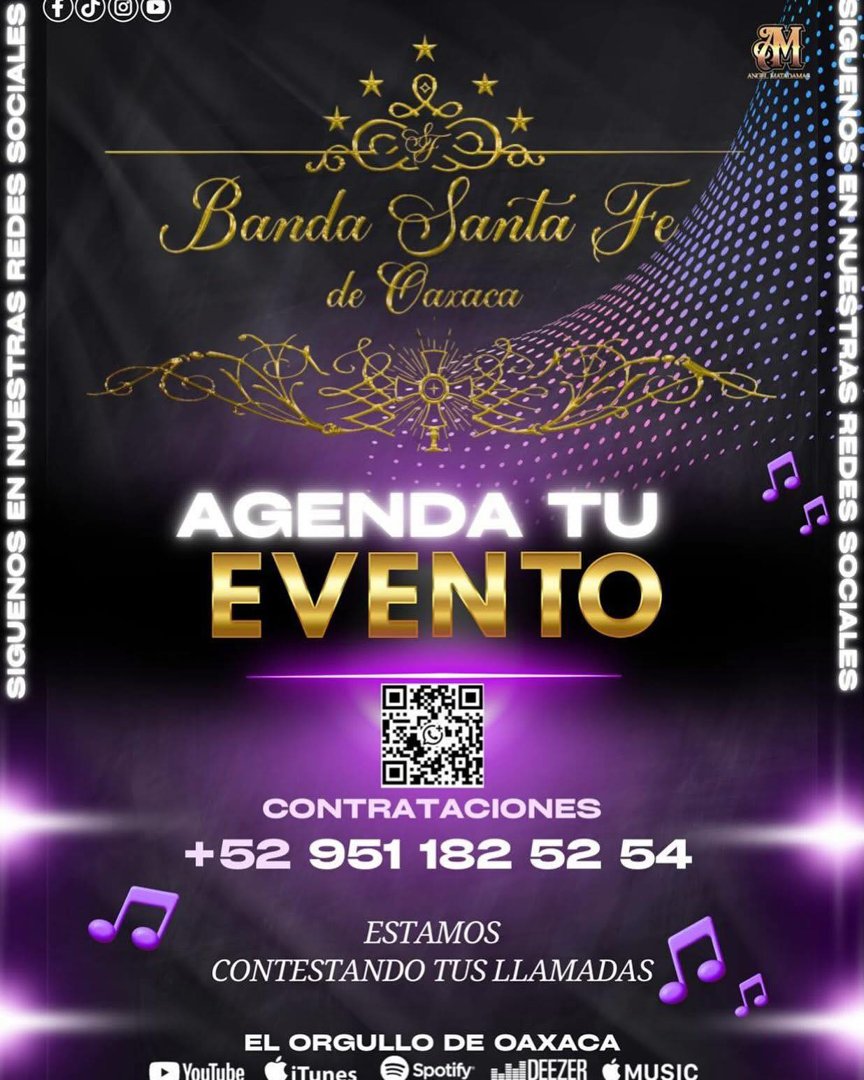 Anuncio de Banda Santa Fe de Oaxaca: Banda musical para eventos