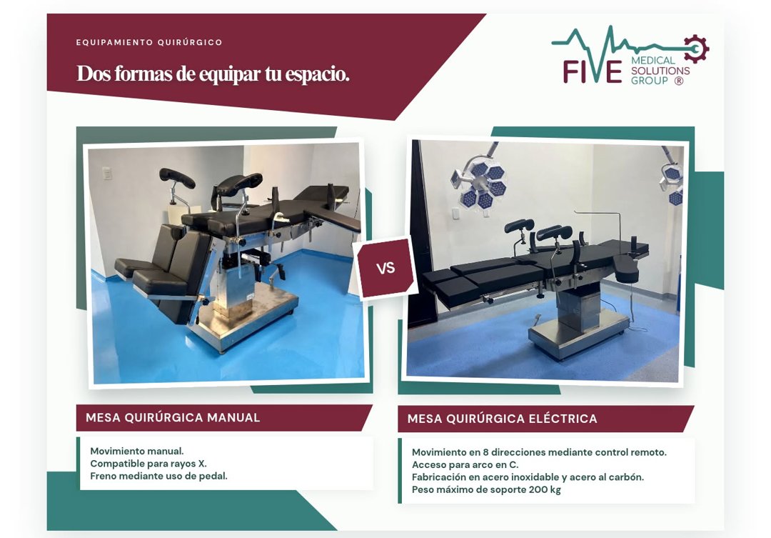 Anuncio de Five Medical Solutions Group: Equipamiento quirúrgico