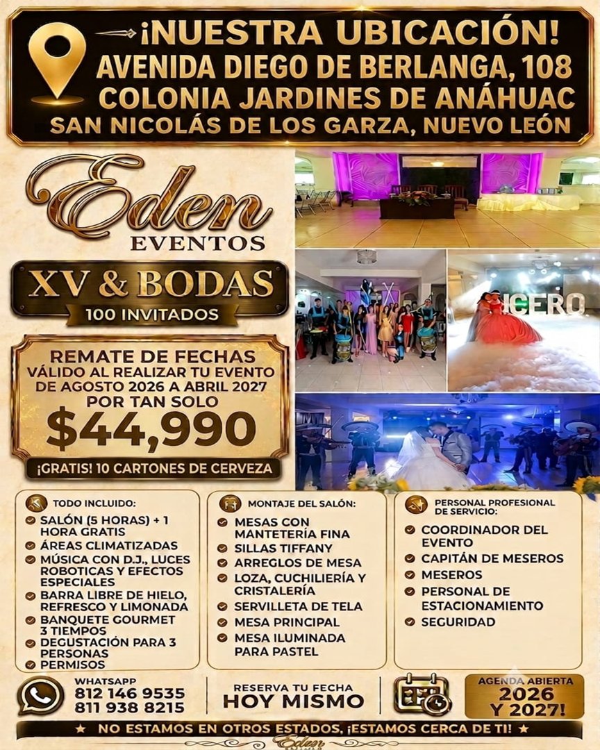Anuncio de EDEN EVENTOS