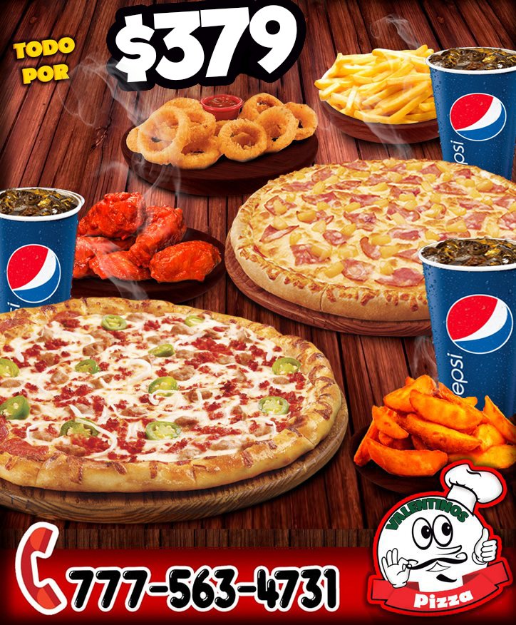 Anuncio de Valentino's pizza & bar: pizza