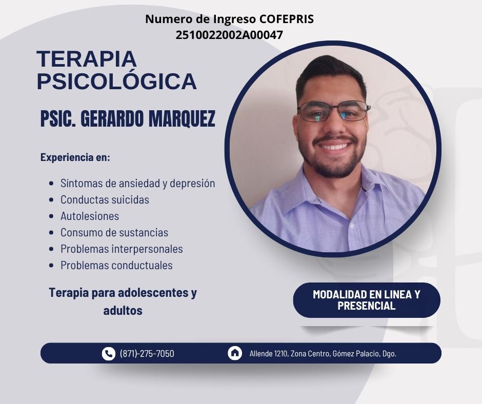 Anuncio de Psicólogo Gerardo Márquez: Terapia psicológica