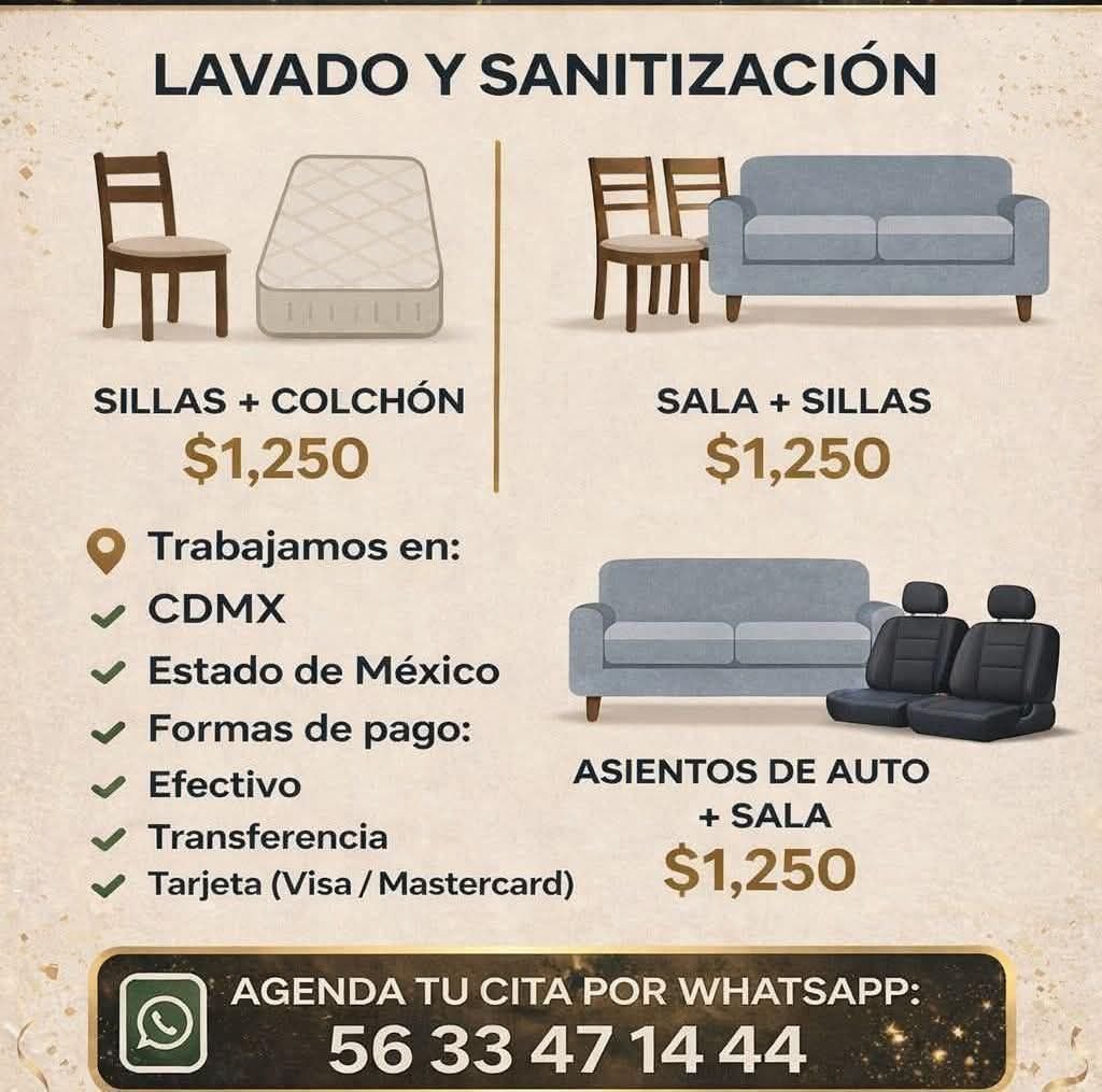 Anuncio de EF CLEAN: Lavado y sanitización de muebles y tapicería