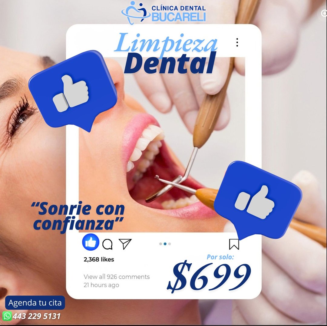 Anuncio de Clínica Dental Bucareli: Limpieza dental